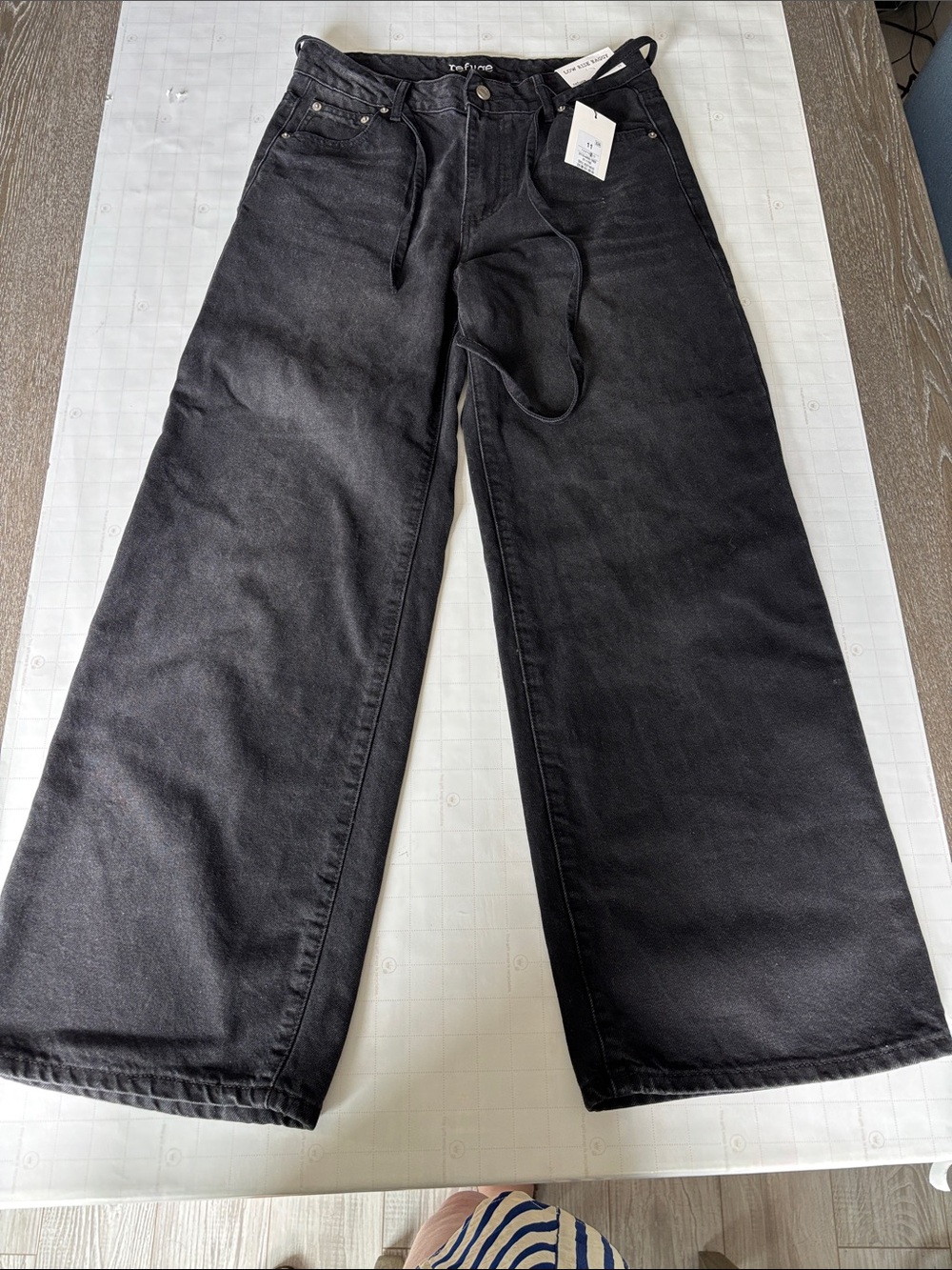 Refuge Black Wide-Leg High-Rise Jeans
